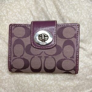 Coach Purple and Tan Wallet